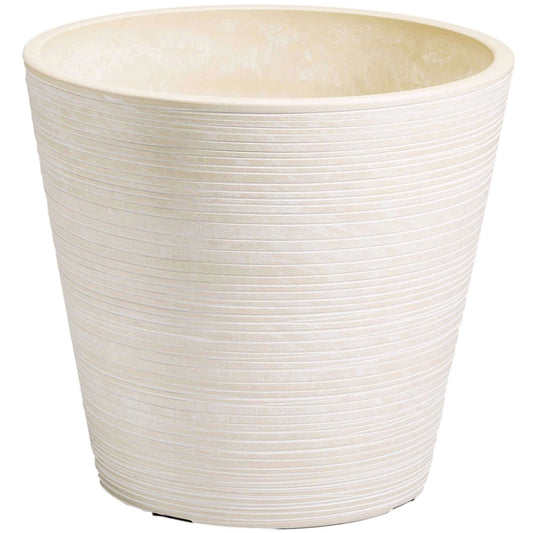 Engraved Gardening Pot (Cream) - 5.51" Round for Smaller or Medium Sized Plants