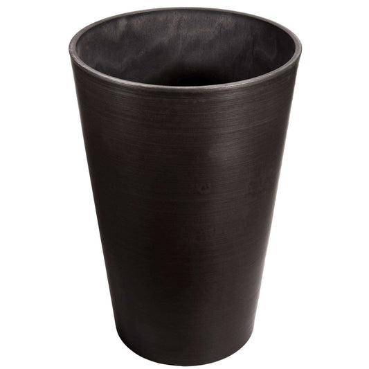 Industrial Gardening Pot (Jet Black) - 12.2" Round for Larger Sized Plants, 18.5" H