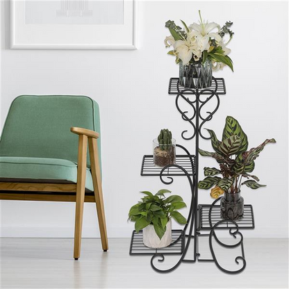 Iron Plant Stand with 4 Platforms - Available in Black