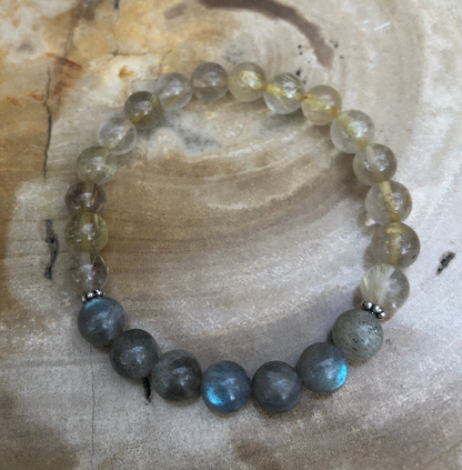 Gemstone Bracelet with Citrine & Blue Labradorite