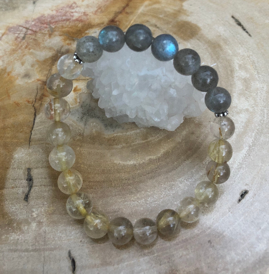 Gemstone Bracelet with Citrine & Blue Labradorite