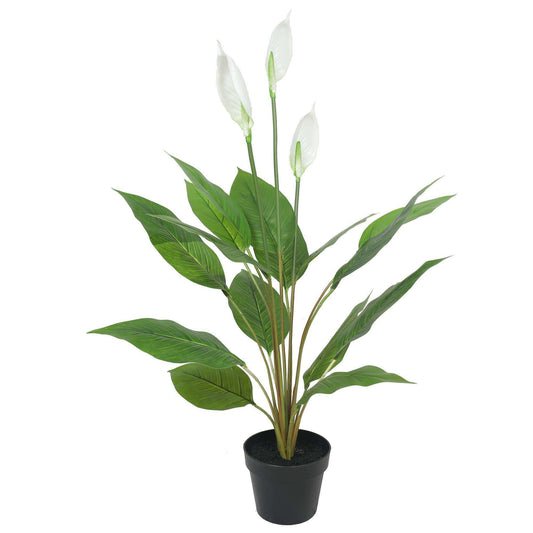 Artificial Lily - 3 ft Tall, White Petals