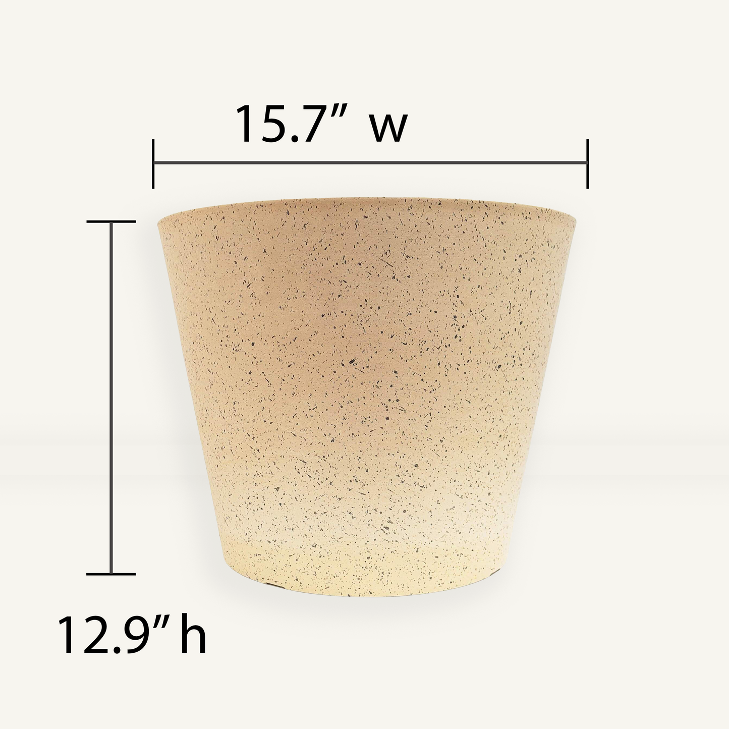 Extra Large Planter (Tan) - 15.7" W X 12.9" H, for Larger Sized Plants and Small Trees
