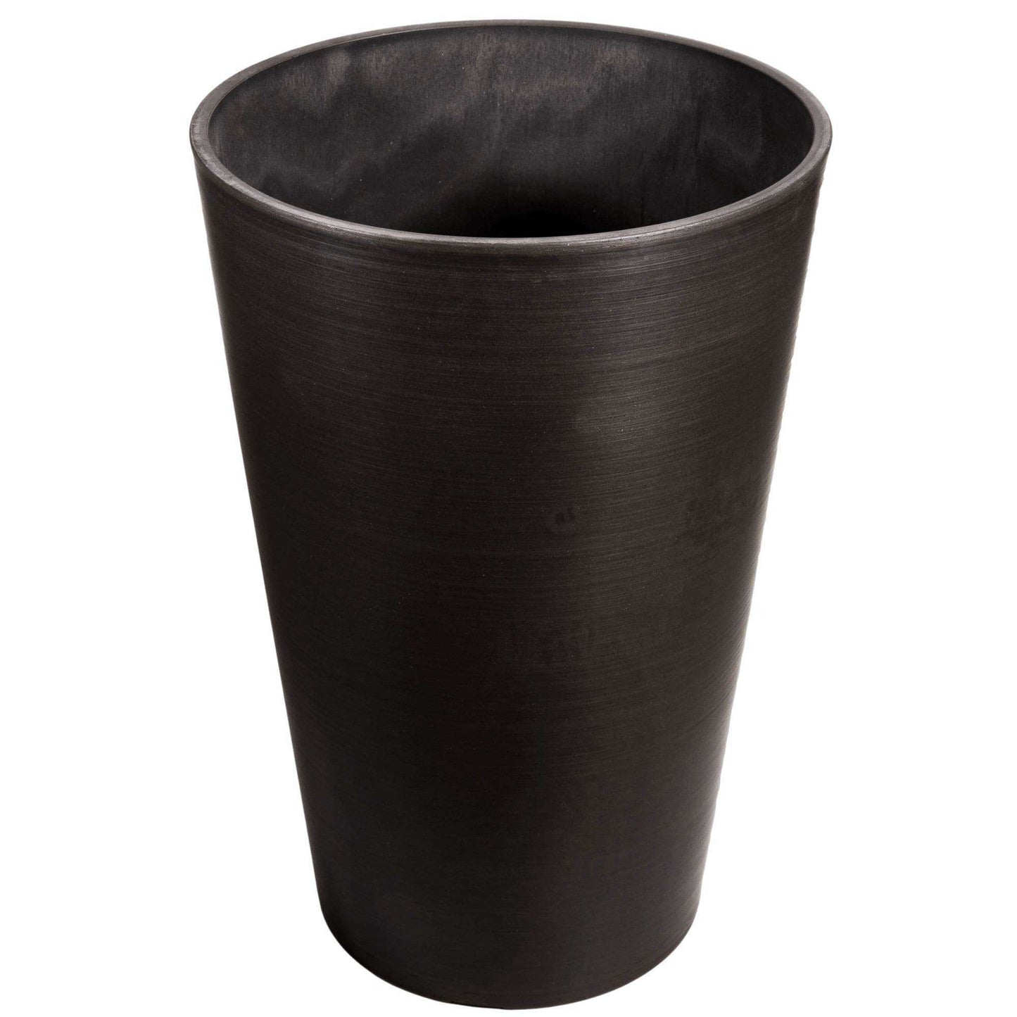 Tall Planter (Jet Black) - 12.2" Round for Larger Sized Plants, 18.5" H