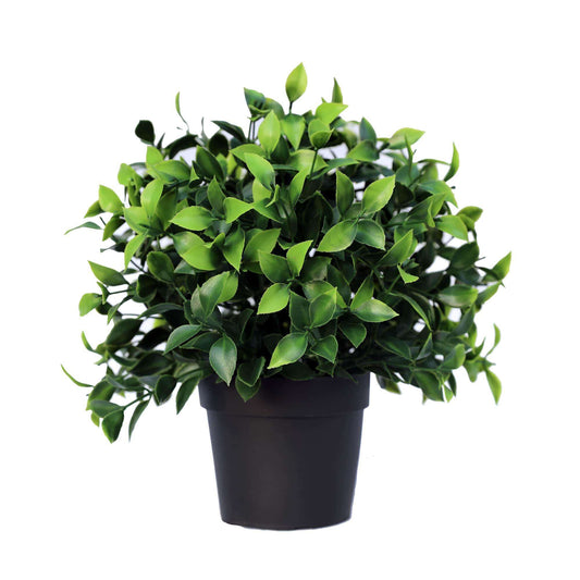 Artificial Jasmine Plant - Black Pot Included, 7.9" Wide, UV Treated