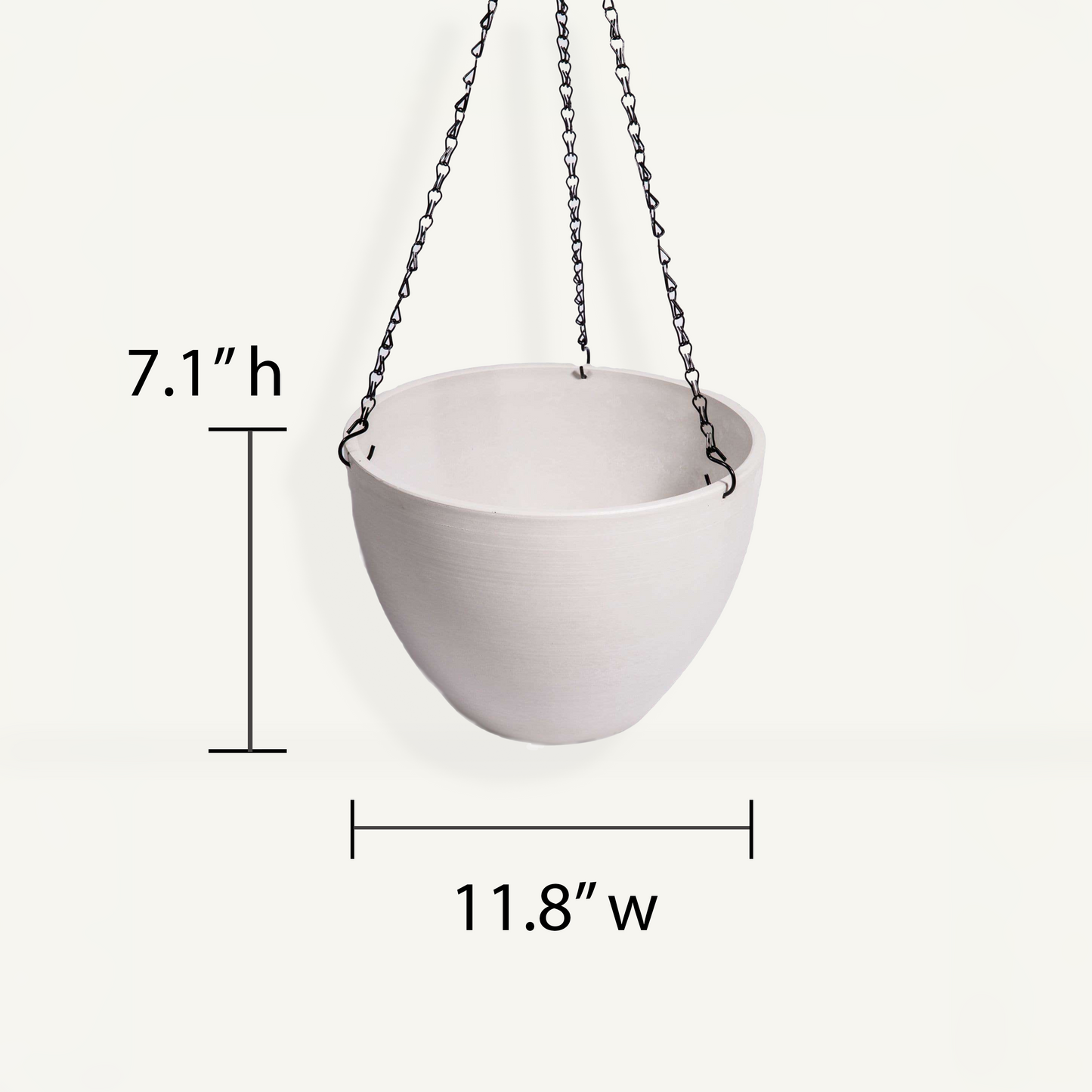 Hanging Planter (White) - 11.8" W for Medium Sized Plants