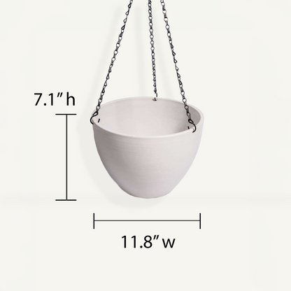 Hanging Planter (White) - 11.8" W for Medium Sized Plants