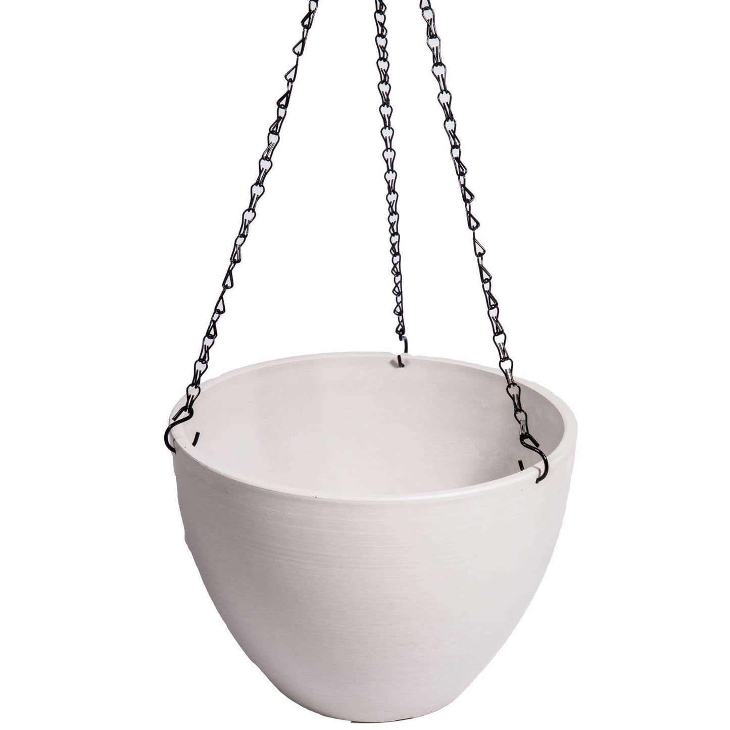 Rustic Hanging Pot (White) - 11.8" Round for Medium Sized Plants