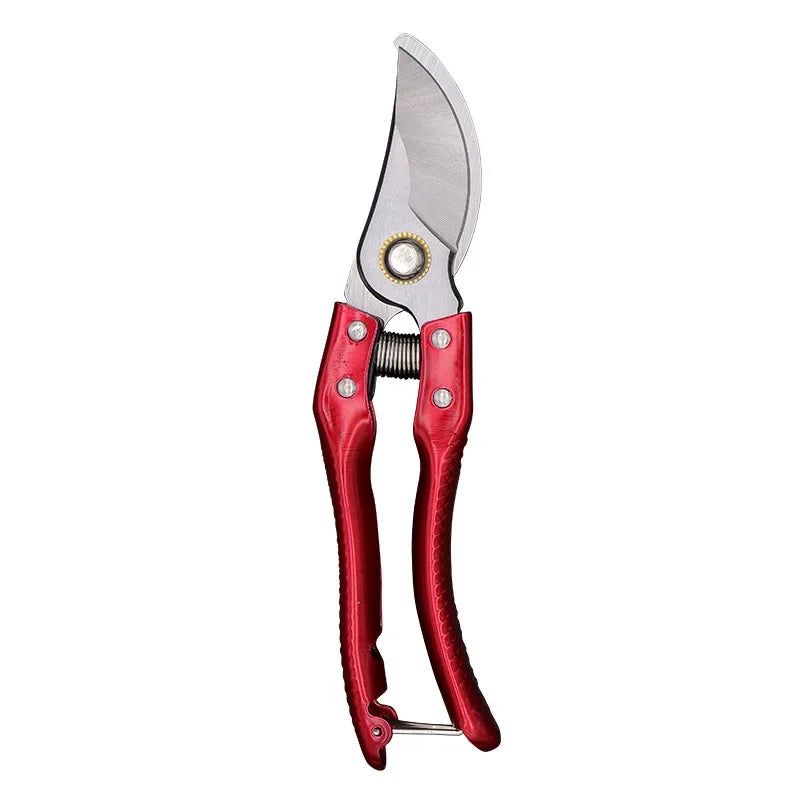 Pruner Shears (Red) - Stainless Steel, Safety Latch Included