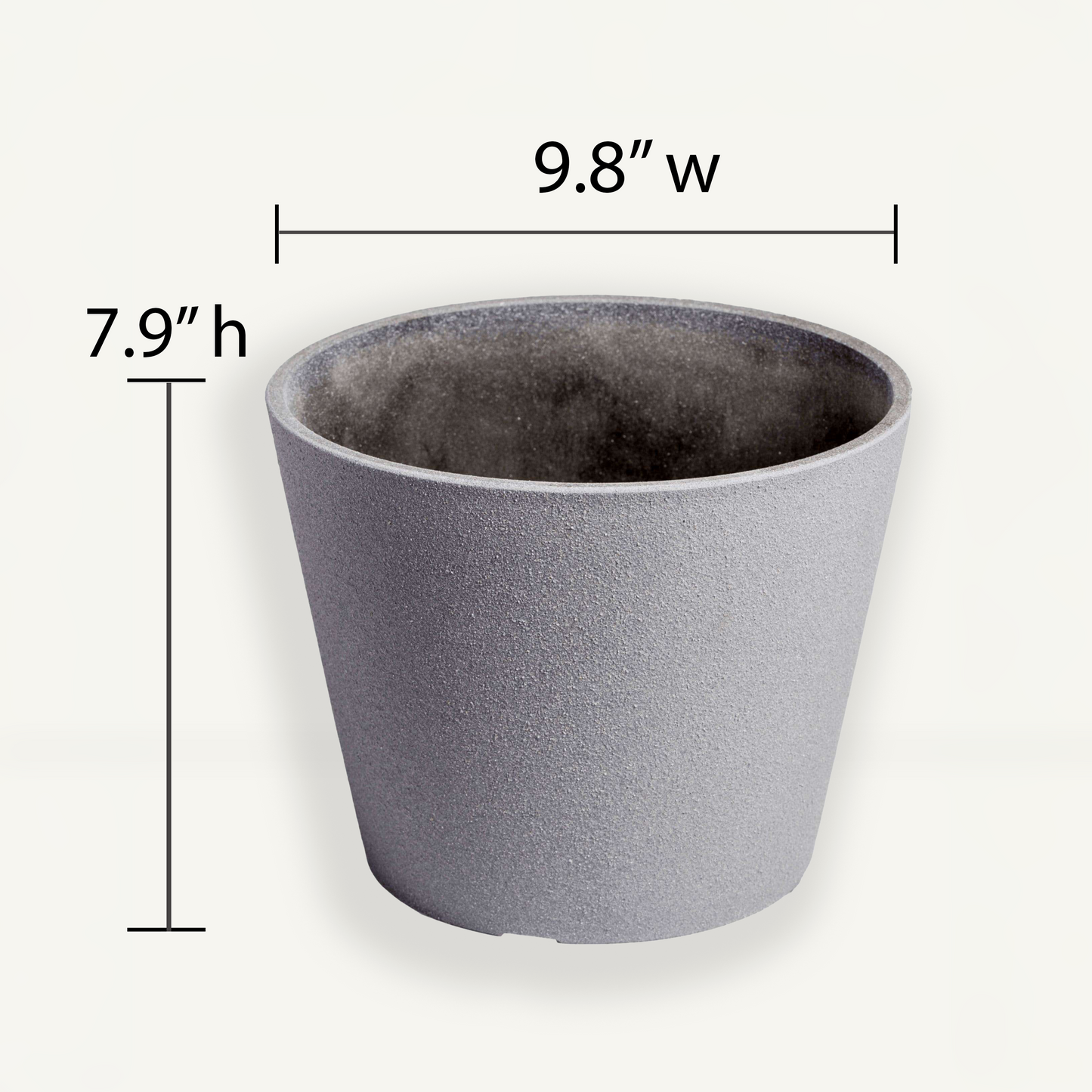 Large Plant Pot (Grey) - 9.8" W for Larger Sized Plants