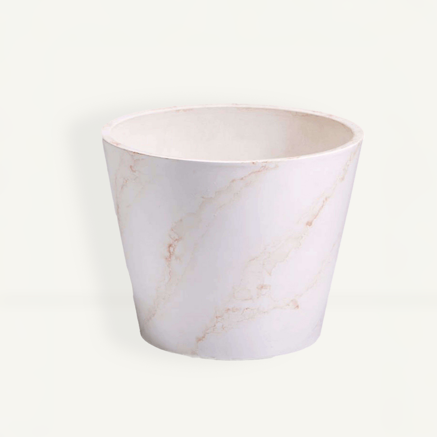 Large Plant Pot (Red & White) - 9.8" W for Larger Sized Plants