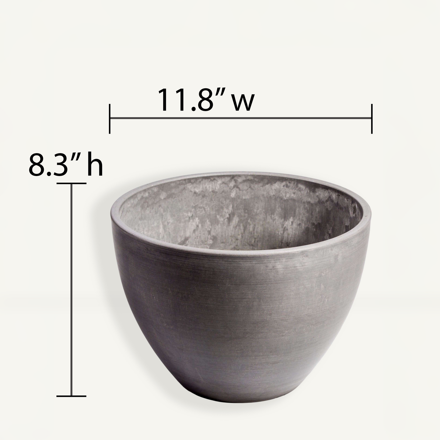 Large Planter (Grey) - 11.8" W for Larger Plants