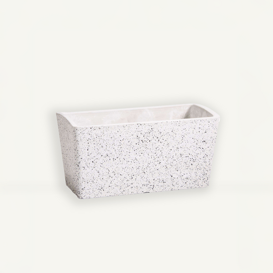 Planter Box (Marble White) - 19.7" L X 6.3" H, for Flowers or Medium Sized Plants, Indoor / Outdoor Use