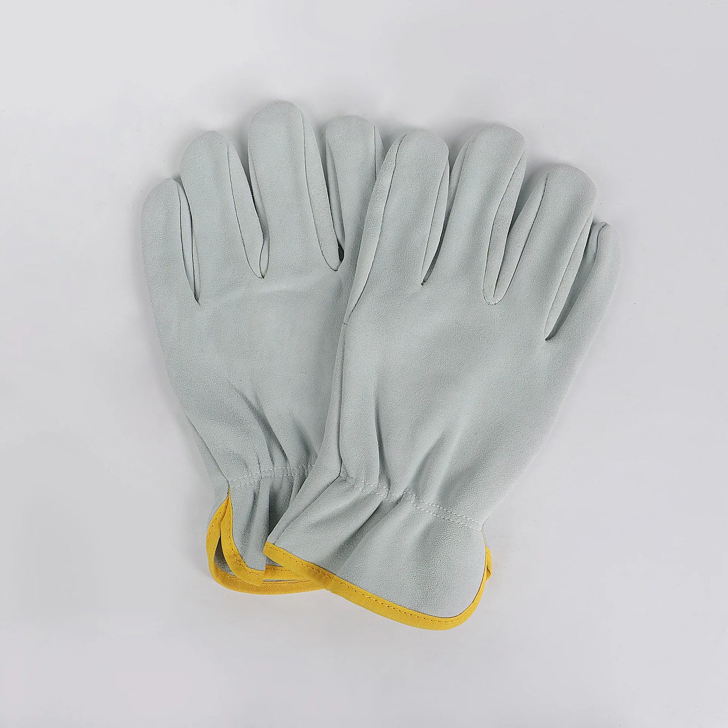 Leather Work Gloves - Size L, Available in Gray