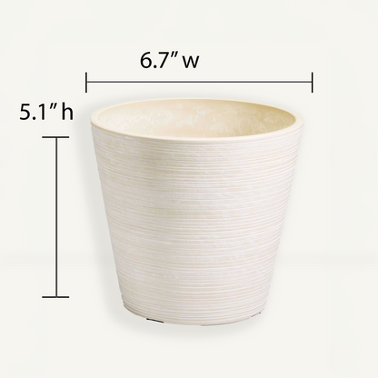 Plant Pot (Cream) - 6.7" W for Medium Sized Plants