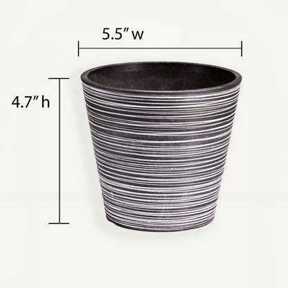 Plant Pot (Striped) - 5.5" W for Smaller or Medium Sized Plants