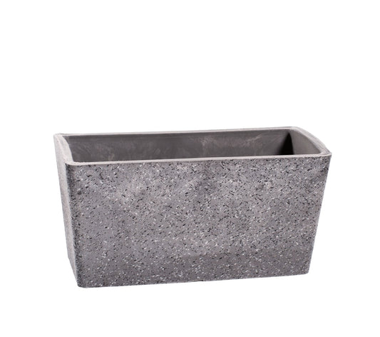 Rectangular Planter - for Smaller Plants or Flowers, 10.6" Long, Stone Grey