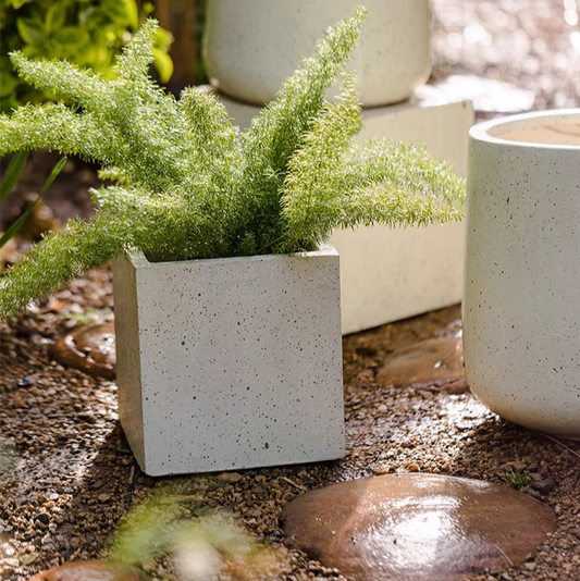 Square Planter Box (White) -  Available in 8.6" W or 10.6" W, Indoor / Outdoor Use