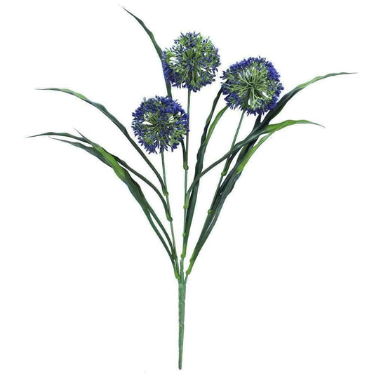 Faux Hydrangea Stems (Blue) - 13.7",  Made by Artisans